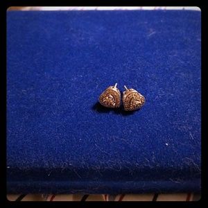 Heart shaped Sterling earnings with unknown stones